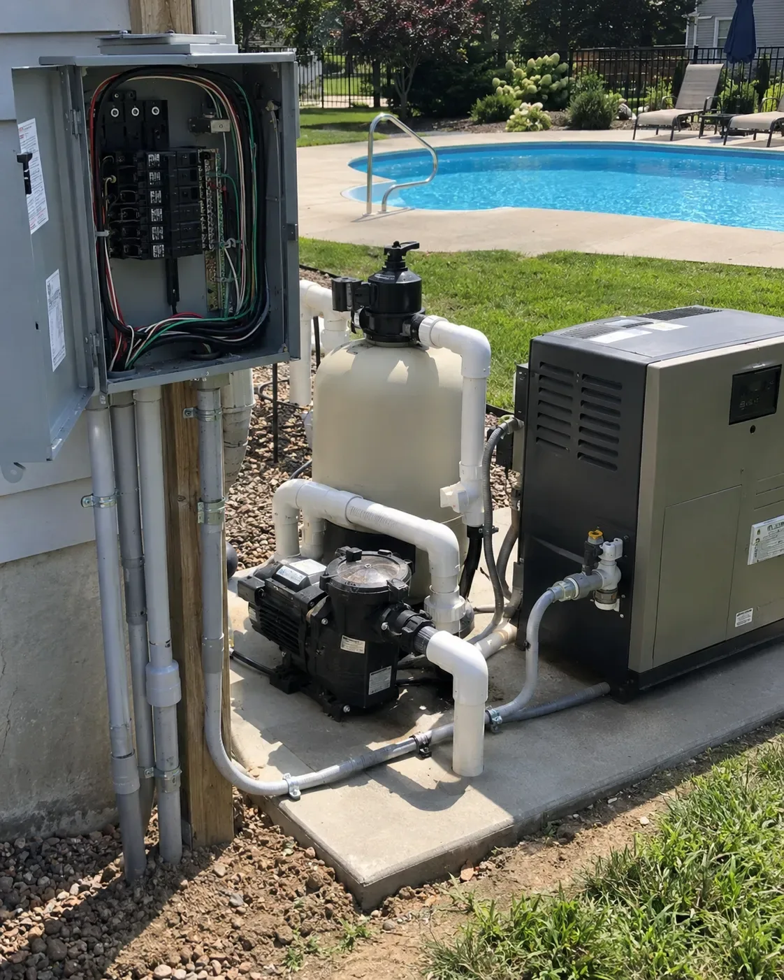 Inground pool electrical service in Milton